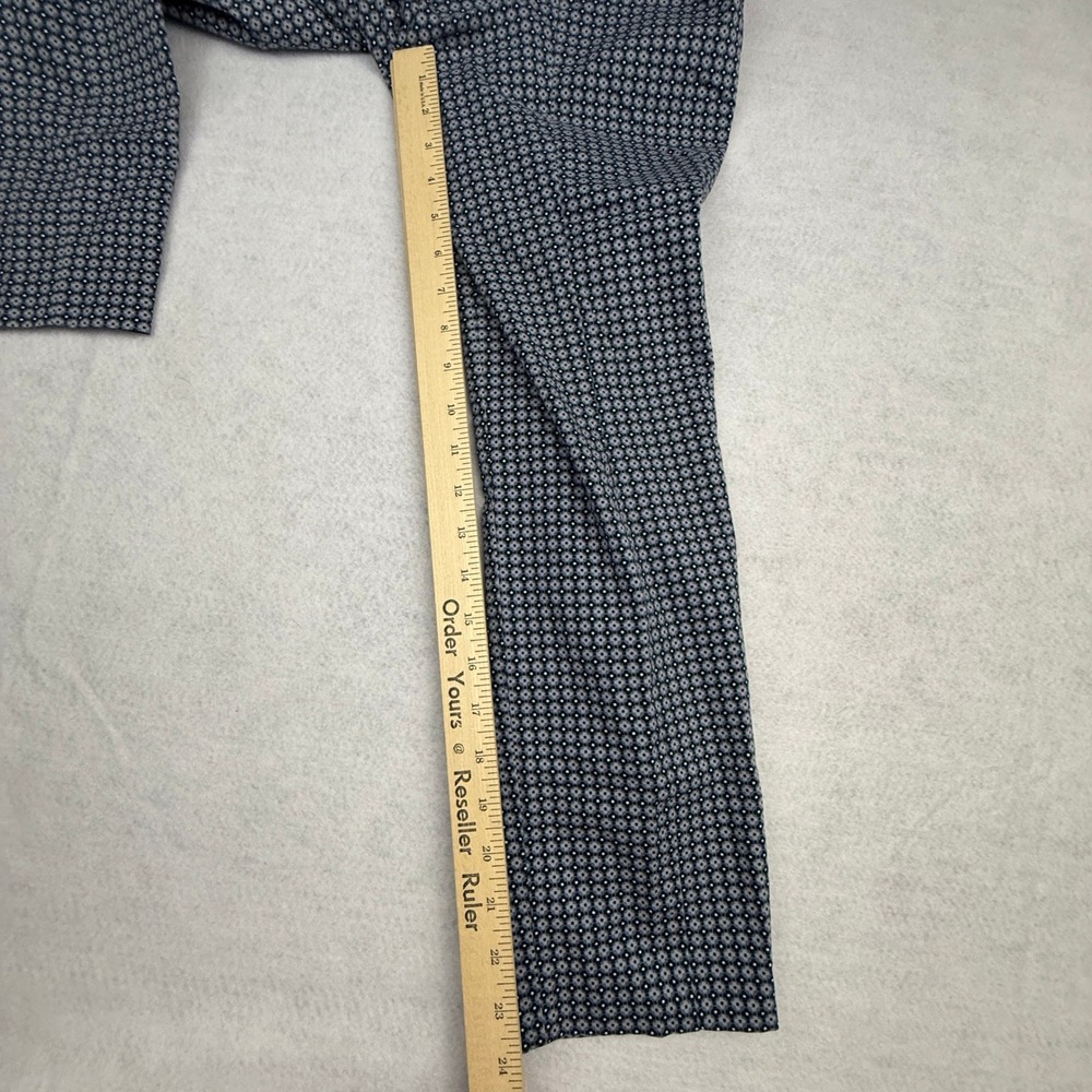Ann Taylor Dress Pants Women 0 Navy Blue Pockets Geometric Career Ankle Cropped - Picture 9 of 13